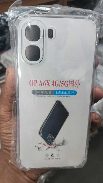 Oppo A6X 4G/5G Flexible Clear Transparent Soft TPU Back Case Cover With Bumper