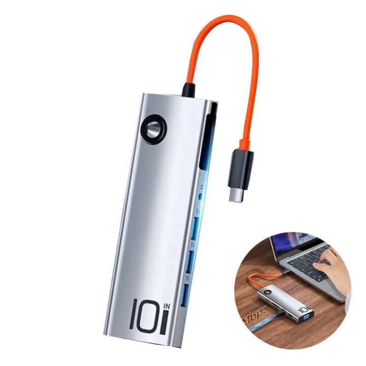 ROCK%20TR30%20Type-C%20To%20HDMI%20VGA%20Audio%20USB%203.0%20SDTF%20LAN%20Multi%20Splitter%20Adapter%2010%20in%201%20PD%20Docking%20Station%20HUB%20-%20Image%2010