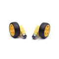 Smart Robot Car Dual Shaft Gear Motor With Tire Wheel (2 set). 
