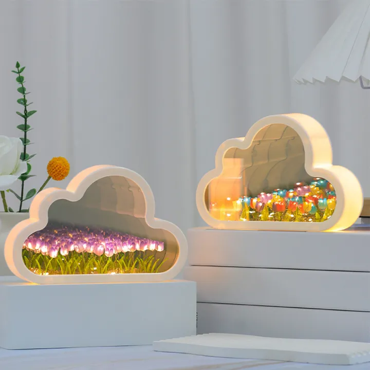 GC%20DIY%20Tulip%20Night%20Light,%20Cloud%20Shape%20Mirror%20Simulation%20Flower%20Sleeping%20Table%20Lamp%20Home%20Bedroom%20Decoration%20Birthday%20Gifts%20For%20Teen%20Girls%20Friends%20-%20Image%202