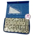 Dominoes Set 28 Piece Domino Tiles Handcrafted Classic Numbers Board Game (Plastic Box) - Chess Board. 