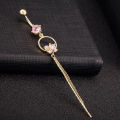 European and American hot selling body piercing pendant, belly dance navel ring, bow tassel long navel button, foreign trade source. 