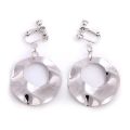 【beauty code store】Geometric Round Clip No Ear Hole Metal Water Ripple Rounds Earrings Piercing Women Jewelry CE117.