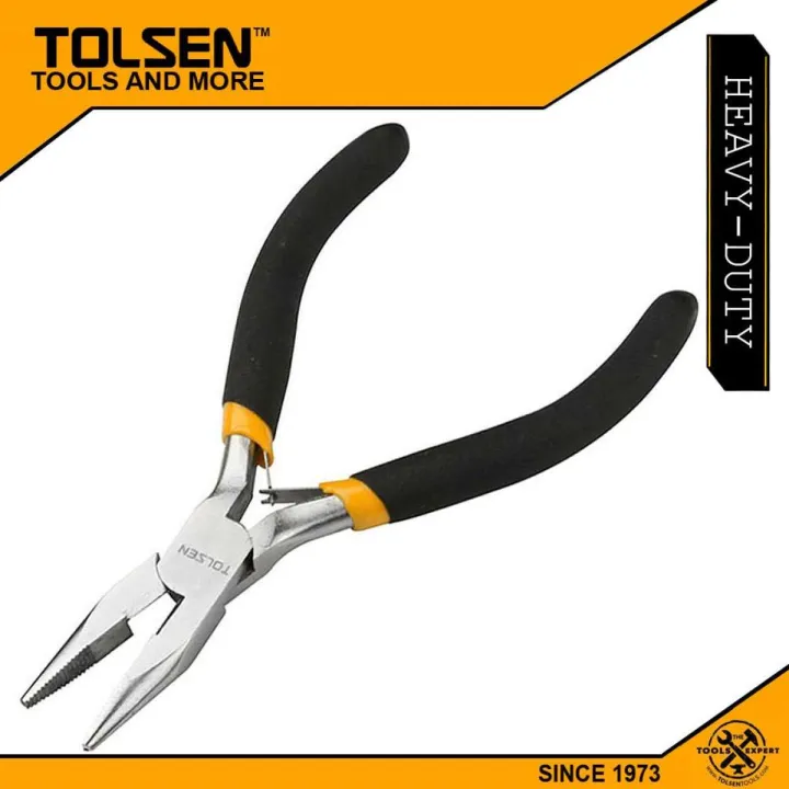 TOLSEN%2010031%204.5"%20Mini%20Long%20Nose%20Cutting%20Pliers%20(%204.5%20inch/115mm%20)%20Cr-V,%20TPR%20Handle%20Cable%20Wire%20Jewelry%20Plier%20-%20Image%204