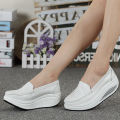 Ladies wedge shoes, large stock Women's Fashion Casual Solid Slip On Wedges Thick Bottom Platforms Work Shoes. 