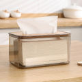 Tissue Clear Box Napkin Household Transparent Rectangular Wooden Modern Desktop Creative Transparent Table Tissue Box Holder. 