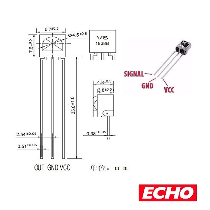 3psc-%2038KHz%20Infrared%20IR%20Receiver%20Module%20VS1838B,%20VS-1838B%20-%20Image%205