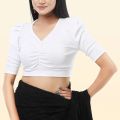 Fashionable half sleeve ghoti hata crop top blouse for girls & women. 