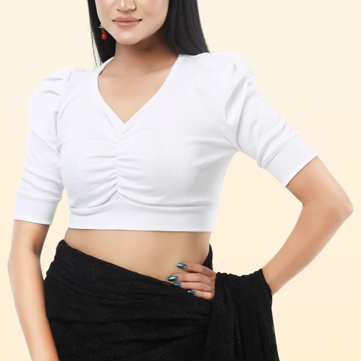 Fashionable half sleeve ghoti hata crop top blouse for girls & women