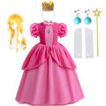 Carnival Halloween Vest Party Dress Kids Cosplay Princess Peach Elegant Dress Dress for Women Baby Kids Costume 2-10 Years Old. 