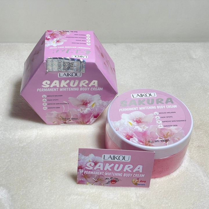 Laikou Sakura Permanent Whitening Cream – Brightening & Skin Care 300ml