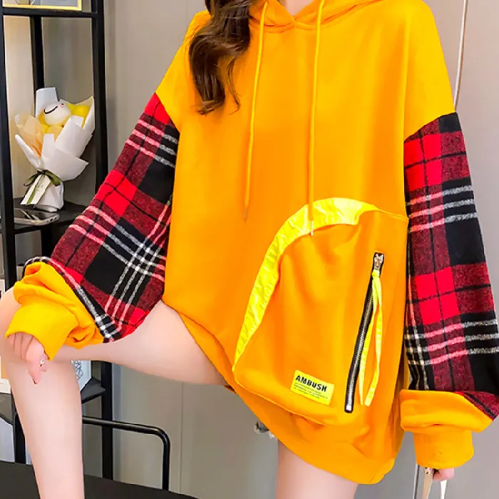 Autumn%20women's%20sweatshirt%20new%202021%20loose%20korean%20version%20fashion%20design%20sense%20stitched%20plaid%20long%20sleeve%20top%20women's%20jacket%20-%20Image%205