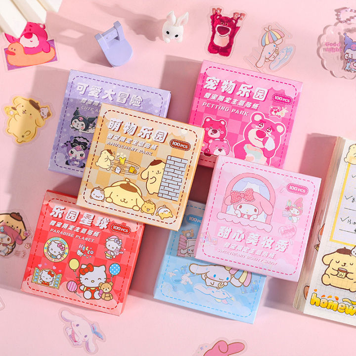 100Pcs/Box%20Sanrio%20Kawaii%20Stickers%20Mymelody%20Kuromi%20Cute%20Anime%20Cartoon%20Decoration%20Stickers%20Stationery%20Transparent%20DIY%20Waterproof%20PVC%20Stickers%20for%20Children%20Girls%20Toys%20Gifts%20-%20Image%202