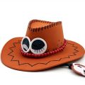 Anime One Piece Hat Luffy Portgas D Ace Sun Hat Straw Hat Cowboy Hat Cosplay Accessory. 