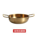 Korean stainless steel seafood dry double ear golden Lamian Noodles soup instant noodle flat bottom mini hot pot. 