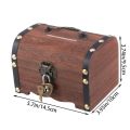 Props Box Retro Wooden Savings  Rectangle Chinese Style Money  with Password Lock Metal Handle Password Lock Money Box Secret Room Escape. 