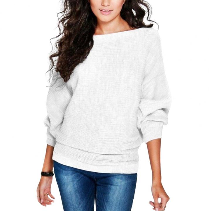 Boat%20Neck%20Batwing%20Long%20Sleeve%20Ribbed%20Sweater%20Autumn%20Winter%20Elastic%20Women%20Knitwear%20Solid%20Color%20Loose%20Sweater%20Top%20Streetwear%20-%20Image%205