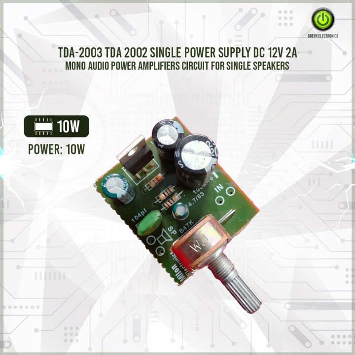 TDA-2003 TDA 2002 Single Power Supply DC 12V 2A 10W Mono Audio Power Amplifiers Circuit For Single Speakers