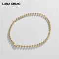 LUNA CHIAO 2024 New Jewelry Chic Style Cooper Ball Chain Choker Chunky Necklace for Women Summer. 