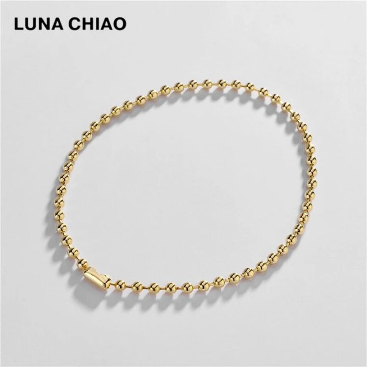 LUNA CHIAO 2024 New Jewelry Chic Style Cooper Ball Chain Choker Chunky Necklace for Women Summer