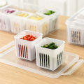 Refrigerator Six-point Grid Storage Fresh Boxes Drain Division Basket Storage Containers Kitchen Box. 