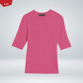 Ladies Short Sleeve Ribbed Crew Neck Knitted Sweater From Levin.