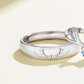 A deer with a couple pair of rings S925 sterling silver men and women versatile plain ring forest antler zircon Christmas ring.