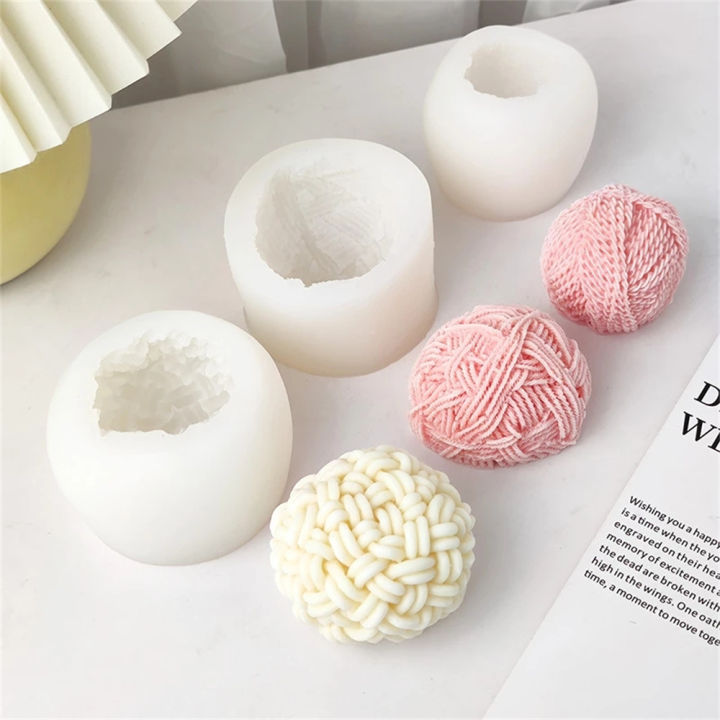 Aromatherapy Gypsum Soap Ice Cube Mold Home Decor Wool Ball Silicone Candle Mold Irregular Braided Ball Rope Knot