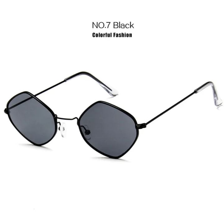 【beauty code store】YOOSKE Vintage Sunglasses Women Metal Frame Red Pink Clear Sun Glasses Men Small Cat Eye UV400