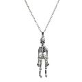 2 Pcs Retro Skeleton Ghost Magnetic Necklaces Halloween Necklace for Best Friend Couples Hold Hands Skull Necklaces Gifts. 