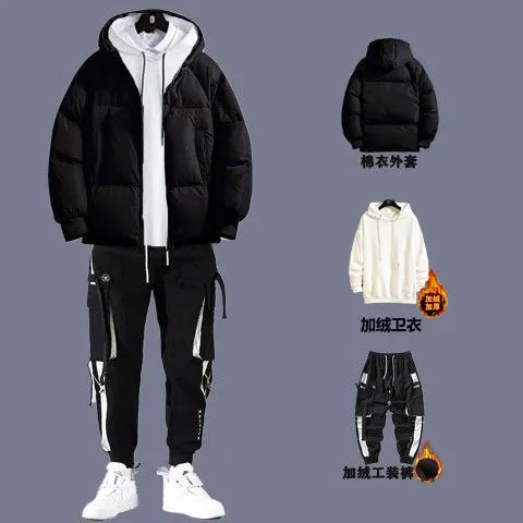 Three-Piece Suit Men's Winter Clothes Student Trendy Cotton Coat