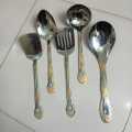 stainless steel spatula spoon golden design heavy quality. 