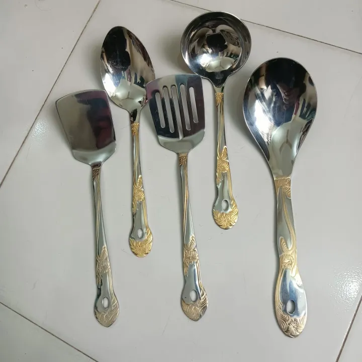 stainless%20steel%20spatula%20spoon%20golden%20design%20heavy%20quality%20-%20Image%202