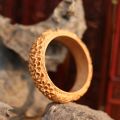 High Quality Peach Bracelet Female Handmade Carved Wooden Bracelet Women Jewelry Girls Bracelet Folk Style Female Lovers Gift.