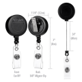 2 Pack Name Badge Holder Retractable Badge Reels with Swivel Alligator Clip (Black). 