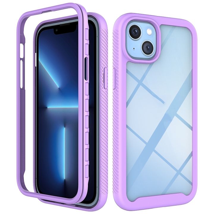 For iPhone 14 Plus Starry Sky Solid Color PC + TPU Phone Case