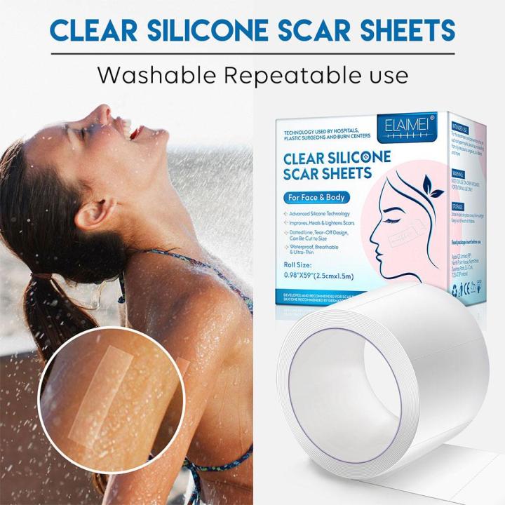 Efficient Surgery Scar Removal Silicone Gel Tape Sticker Sheet Repair Blemish Scar Breathable Patches Patch Waterproof Ther G5X9