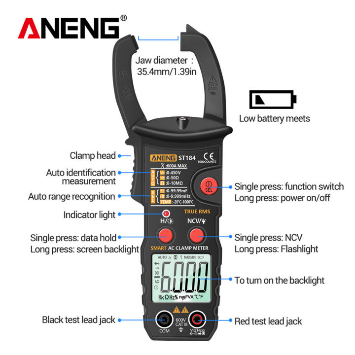 ANENG%20ST184%20180%20Digital%20Clamp%20Multimeter%20Meter%206000%20Counts%20Professional%20True%20RMS%20AC/DC%20Voltage%20Current%20Tester%20Hz%20Capacitance%20Ohm%20-%20Image%205