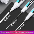 1/3Pcs White Marker Pens Oily Waterproof Permanent Paint Markers For Wood Rock Plastic Leather Glass Stone Metal Art Supplies. 