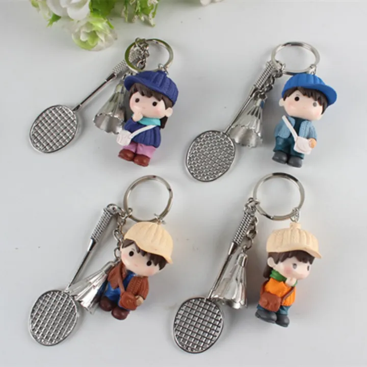 Sports Athlete Gift PVC Badminton Boy Keychain Sport Styles Badminton ...
