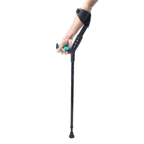 Adjustable Fiber Elbow Crutch Walking Stick Universal Size-Black and Blue