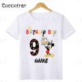 Disney Mickey Mouse Graphic Birthday Boy T shirt Kids Clothes 1 2 3 4 5 6 7 8 9 10 Years Baby Boys Party T-Shirts Customize Tops.