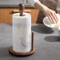 Wooden Kitchen Standing Tissue Paper Towel Roll Rack Holder Holders Toilet Roll Stand Weighted Base. 