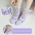 I LOVE DADDY & MUMMY 5pcs/Lot Baby Girls Cartoon Socks Mesh Breathable Thin Princess Socks Lace  Lovely Dot Crystal Silk Kids Socking Toddler Socks Baby Accessories For Children. 