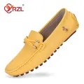 YRZL Yellow Loafers for Men Casual Leather Shoes Mens Loafers Moccasins Breathable Slip on Big Size 48 Driving Shoes for Men KEEMEEUYZO. 