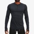 Mens 1/4 Zip Compression Shirts with Thumb Holes Base layer Long Sleeves Moisture Wicking Athletic Tee Active Fishining Blouse. 