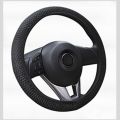 15''/38cm Car Steering Wheel Cover Microfiber Breathable Anti-slip Black Leather. 