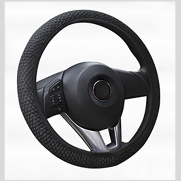 15''/38cm%20Car%20Steering%20Wheel%20Cover%20Microfiber%20Breathable%20Anti-slip%20Black%20Leather%20-%20Image%203