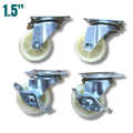 1Set (4 Pcs) 1.5 Inch 2wheel lock and 2without lock Universal Swivel Caster Wheels For Furniture Rotating Wheel.