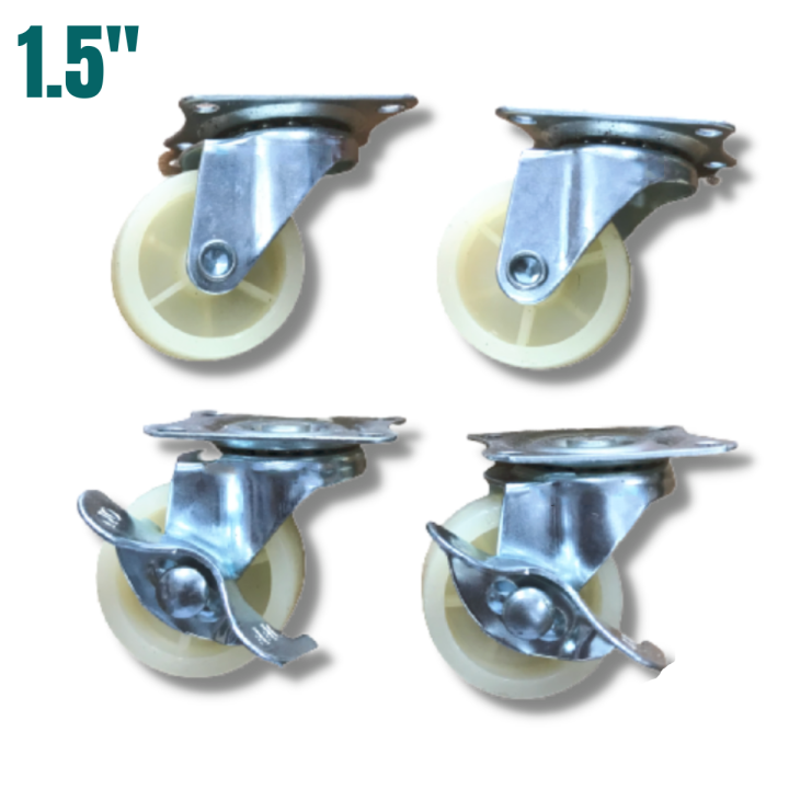1Set (4 Pcs) 1.5 Inch 2wheel lock and 2without lock Universal Swivel Caster Wheels For Furniture Rotating Wheel